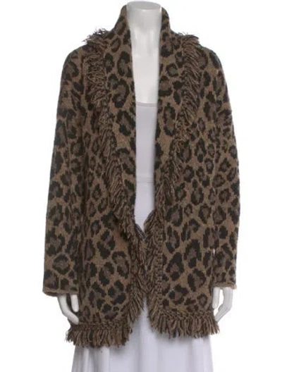 Pre-owned Alanui Wool Animal Print Sweater In Brown