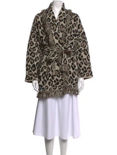 Pre-owned Alanui Wool Animal Print Sweater In Grey