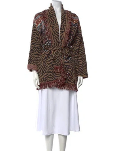 Pre-owned Alanui Wool Animal Print Sweater In Neutrals