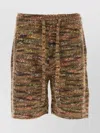 Alanui Multicolor Wool Blend Grunge Beat Bermuda Shorts In Brown