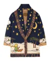Alanui The Little Prince Long Cardigan With Fringe In Blue