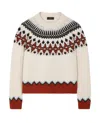 Alanui Wool Crewneck Sweater With Geometric Detail In Multi