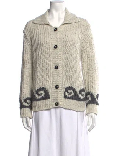 Pre-owned Alanui Wool Graphic Print Sweater In Grey
