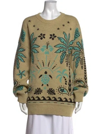 Pre-owned Alanui Wool Graphic Print Sweater In Neutrals