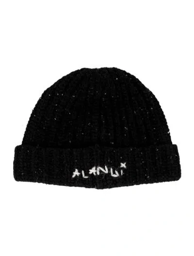 Pre-owned Alanui Wool Knit Beanie In Black