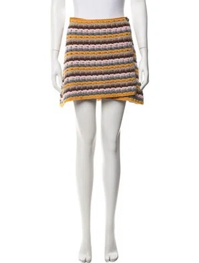 Pre-owned Alanui Wool Mini Skirt In Multicolor