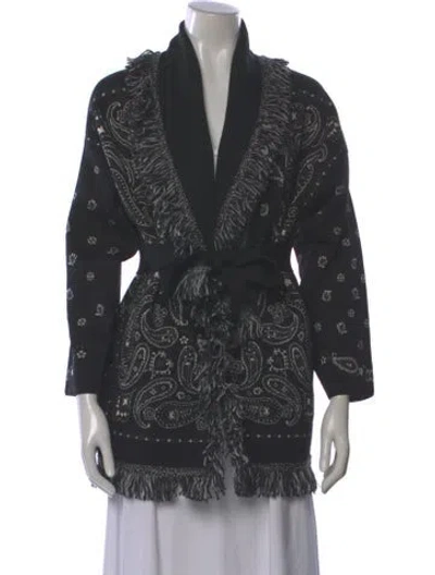 Pre-owned Alanui Wool Paisley Print Sweater W/ Tags In Gray