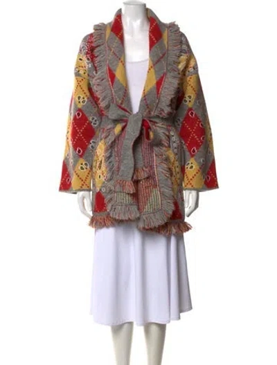 Pre-owned Alanui Wool Patterned Sweater In Grey