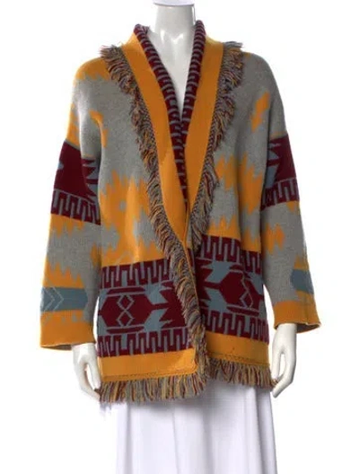 Pre-owned Alanui Wool Patterned Sweater In Yellow