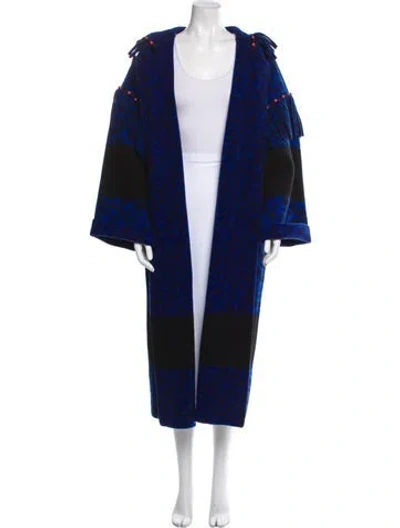 Pre-owned Alanui Wool Printed Coat In Blue