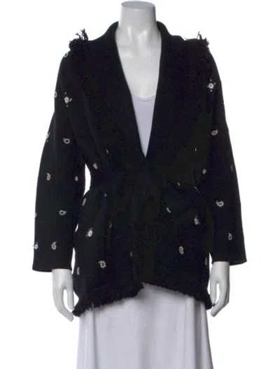 Pre-owned Alanui Wool Printed Sweater In Black