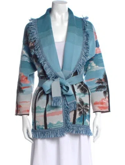 Pre-owned Alanui Wool Printed Sweater In Blue