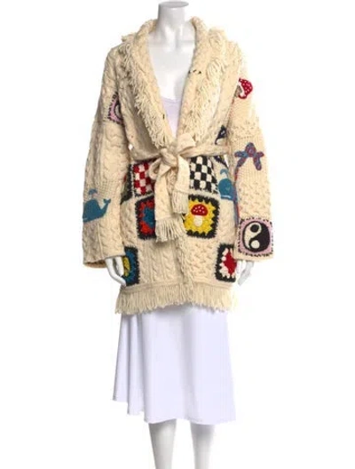 Pre-owned Alanui Wool Printed Sweater In Neutral