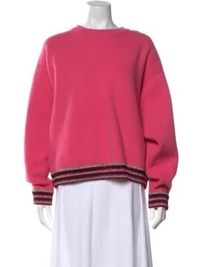 Pre-owned Alanui Wool Striped Sweater In Pink