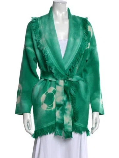 Pre-owned Alanui Wool Tie-dye Print Sweater In Green