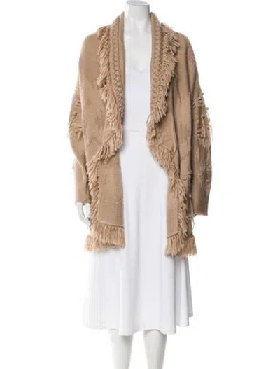 Pre-owned Alanui Wool V-neck Sweater In Neutral