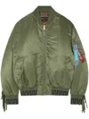Alanui X Alpha Industries Fringe-detailing Bomber Jacket In 绿色