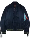Alanui X Alpha Industries Fringe-detailed Zipped Bomber Jacket In Blue