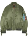 Alanui X Alpha Industries Fringe-detailing Bomber Jacket In Green