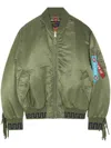 Alanui X Alpha Industries Fringe-detailing Bomber Jacket In Green