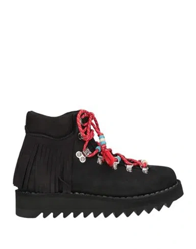 Alanui X Diemme Woman Ankle Boots Black Size 8 Soft Leather