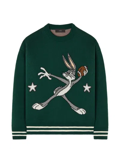 Alanui X Looney Tunes Bugs Bunny Long-sleeve Sweater In Green