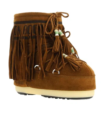 Alanui X Moon Boot Icon Low Fringed Shearling Boots