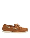 Alanui X Sebago Docksides Woman Loafers Camel Size 8 Leather In Sand