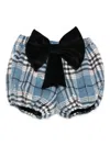 Alapage Bow-detail Plaid Shorts In Blue