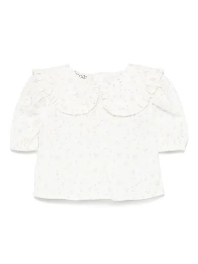 Alapage Babies' Floral-print Blouse In White