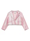 Alapage Metallic-finish Blazer In Pink