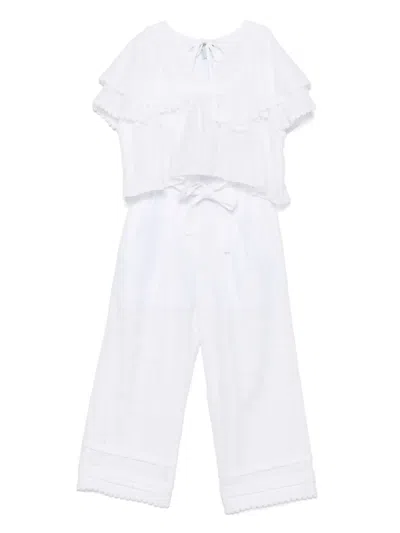 Alapage Kids' Mimosa Trousers Set In White