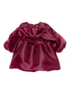 Alapage Puffed-sleeve Tie Dress In Red