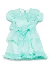 Shop Alapage Ruched Organza Dress In Green