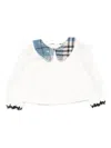 Alapage Sequin-embellished Check-collar Blouse In White