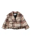 Alapage Sequinned Checked Jacket In Brown