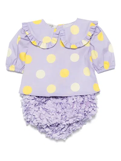 Alapage Babies' Smeraldo Bloomers Set In Purple