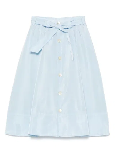 Alapage Kids' Tafetta Midi Skirt In Blue