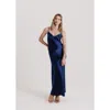 Alas 100 Silk Slip Maxi Dress In Blue