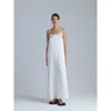 Alas Aphrodite Sleeveless Silk Maxi Dress In White