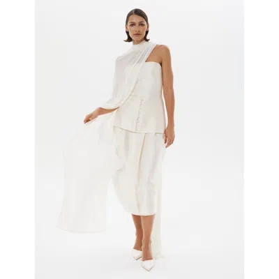 Alas Bridal Silk-wool Mini Skirt In White