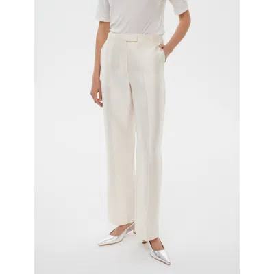 Alas Bridal Tailored Silk Wool Pants In White
