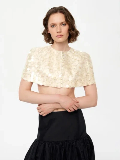 Alas Embelished Mini Cape In Starlight White