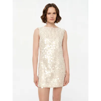 Alas Embellished Two-layer Bridal Mini Dress In White