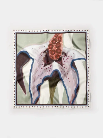 Alas Hand Rolled Floral Print Silk Bandana In Multi