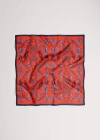 Alas Large Designer Printed Silk Scarf In Burgundy