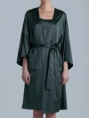 Alas Long Silk Robe In Green