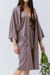 Alas Long Silk Robe In Gray