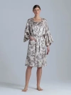 Alas Long Silk Robe In Gray