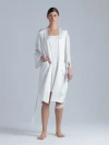 Alas Long Silk Robe In White